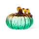 Glitzhome 5.75"D  Gradient Turquoise Glass Pumpkin