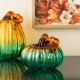 Glitzhome 5.75"D  Gradient Turquoise Glass Pumpkin