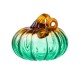 Glitzhome 5.75"D  Gradient Turquoise Glass Pumpkin