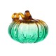 Glitzhome 5.75"D  Gradient Turquoise Glass Pumpkin