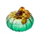 Glitzhome 5.75"D  Gradient Turquoise Glass Pumpkin