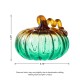 Glitzhome 5.75"D  Gradient Turquoise Glass Pumpkin