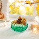 Glitzhome 5.75"D  Gradient Turquoise Glass Pumpkin