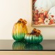 Glitzhome 7"H Gradient Turquoise Glass Pumpkin