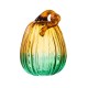 Glitzhome 7"H Gradient Turquoise Glass Pumpkin