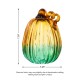 Glitzhome 7"H Gradient Turquoise Glass Pumpkin