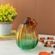 Glitzhome 7"H Gradient Turquoise Glass Pumpkin