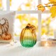 Glitzhome 7"H Gradient Turquoise Glass Pumpkin