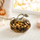 Glitzhome 5.50"D Amber Dots Glass Pumpkin