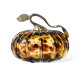 Glitzhome 5.50"D Amber Dots Glass Pumpkin