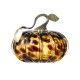 Glitzhome 5.50"D Amber Dots Glass Pumpkin