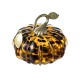 Glitzhome 5.50"D Amber Dots Glass Pumpkin