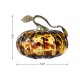 Glitzhome 5.50"D Amber Dots Glass Pumpkin