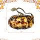 Glitzhome 5.50"D Amber Dots Glass Pumpkin