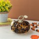 Glitzhome 5.50"D Amber Dots Glass Pumpkin