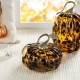 Glitzhome 5.50"D Amber Dots Glass Pumpkin