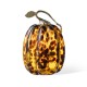 Glitzhome 7.75"H Amber Dots Glass Pumpkin