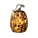 Glitzhome 7.75"H Amber Dots Glass Pumpkin