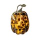 Glitzhome 7.75"H Amber Dots Glass Pumpkin