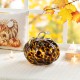 Glitzhome 9.5"D Amber Dots Glass Pumpkin