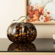 Glitzhome 9.5"D Amber Dots Glass Pumpkin
