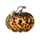 Glitzhome 9.5"D Amber Dots Glass Pumpkin