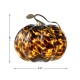 Glitzhome 9.5"D Amber Dots Glass Pumpkin