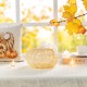 Glitzhome 8.5"D Fall Amber Dots Glass Large Pumpkin
