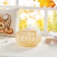 Glitzhome 8.5"D Fall Amber Dots Glass Large Pumpkin