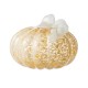 Glitzhome 8.5"D Fall Amber Dots Glass Large Pumpkin