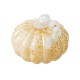 Glitzhome 8.5"D Fall Amber Dots Glass Large Pumpkin