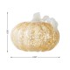Glitzhome 8.5"D Fall Amber Dots Glass Large Pumpkin