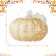 Glitzhome 8.5"D Fall Amber Dots Glass Large Pumpkin