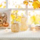 Glitzhome 5.5"H Fall Amber Dots  Glass Pumpkin