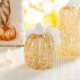 Glitzhome 5.5"H Fall Amber Dots  Glass Pumpkin