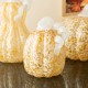 Glitzhome 5.5"H Fall Amber Dots  Glass Pumpkin