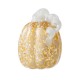 Glitzhome 5.5"H Fall Amber Dots  Glass Pumpkin