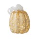 Glitzhome 5.5"H Fall Amber Dots  Glass Pumpkin