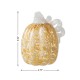 Glitzhome 5.5"H Fall Amber Dots  Glass Pumpkin