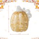 Glitzhome 5.5"H Fall Amber Dots  Glass Pumpkin