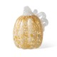 Glitzhome 5.5"H Fall Amber Dots  Glass Pumpkin