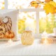 Glitzhome 5.5"H Fall Amber Dots  Glass Pumpkin