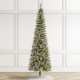 Glitzhome 7.5ft Pre-Lit Frosted Cashmere Pencil Pine Artificial Christmas Tree with 250 Warm White/Multi-color C3 Clear LED Lights, 9 Function w/Remote Control