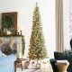 Glitzhome 7.5ft Pre-Lit Frosted Cashmere Pencil Pine Artificial Christmas Tree with 250 Warm White/Multi-color C3 Clear LED Lights, 9 Function w/Remote Control