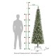 Glitzhome 7.5ft Pre-Lit Frosted Cashmere Pencil Pine Artificial Christmas Tree with 250 Warm White/Multi-color C3 Clear LED Lights, 9 Function w/Remote Control