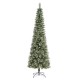 Glitzhome 7.5ft Pre-Lit Frosted Cashmere Pencil Pine Artificial Christmas Tree with 250 Warm White/Multi-color C3 Clear LED Lights, 9 Function w/Remote Control