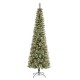 Glitzhome 7.5ft Pre-Lit Frosted Cashmere Pencil Pine Artificial Christmas Tree with 250 Warm White/Multi-color C3 Clear LED Lights, 9 Function w/Remote Control