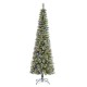 Glitzhome 7.5ft Pre-Lit Frosted Cashmere Pencil Pine Artificial Christmas Tree with 250 Warm White/Multi-color C3 Clear LED Lights, 9 Function w/Remote Control