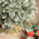 Glitzhome 7.5ft Pre-Lit Frosted Cashmere Pencil Pine Artificial Christmas Tree with 250 Warm White/Multi-color C3 Clear LED Lights, 9 Function w/Remote Control