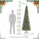 Glitzhome 7.5ft Pre-Lit Frosted Cashmere Pencil Pine Artificial Christmas Tree with 250 Warm White/Multi-color C3 Clear LED Lights, 9 Function w/Remote Control